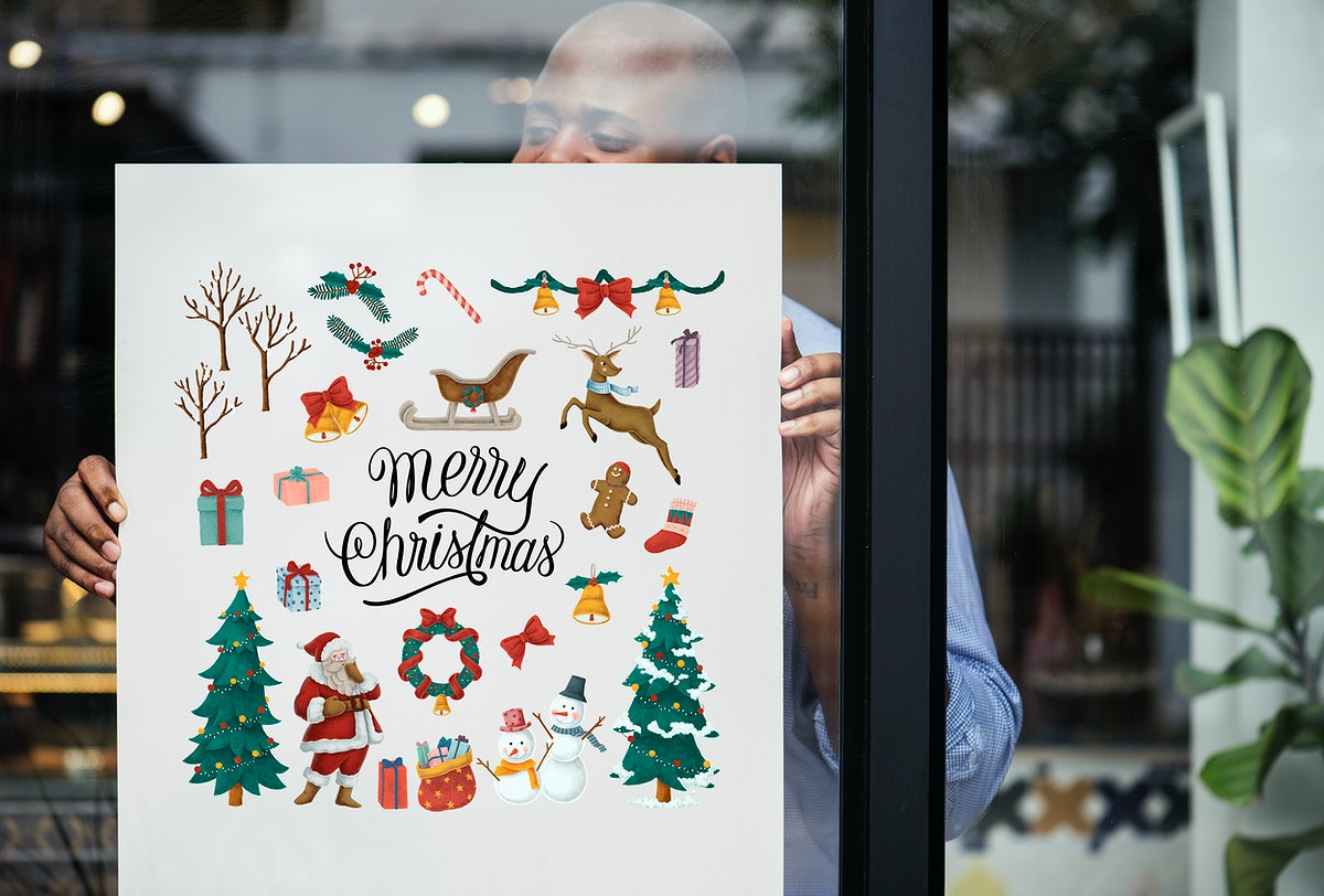 Free Christmas Holiday Greeting Design Mockup