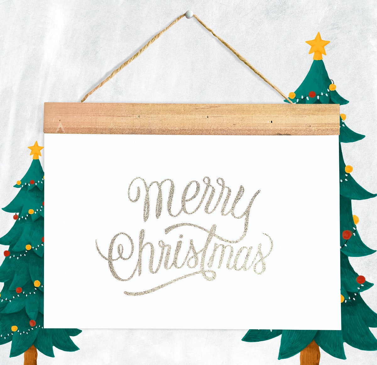 Free Christmas Holiday Greeting Design Mockup