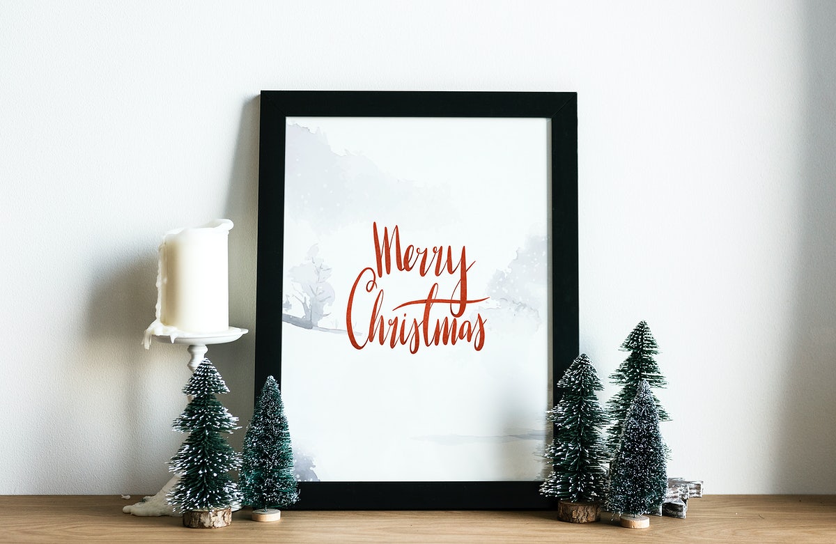 Free Christmas Holiday Greeting Design Mockup