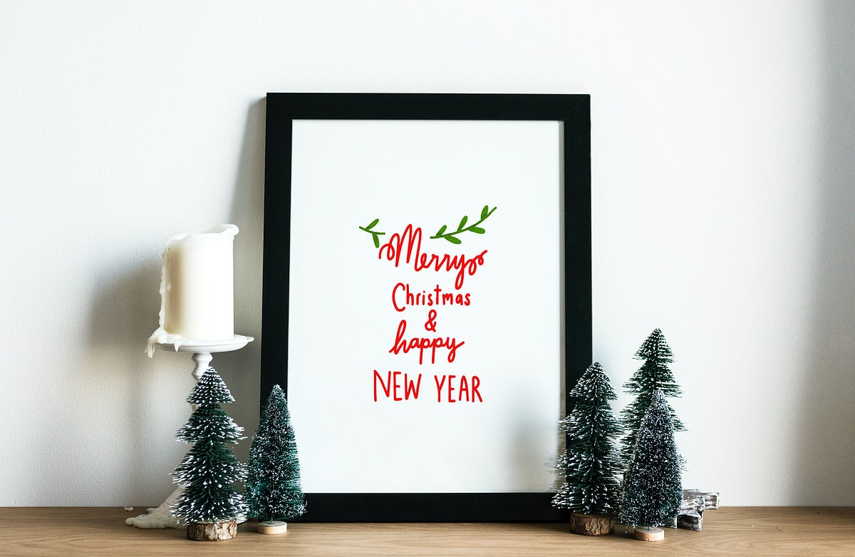 Free Christmas Holiday Greeting Design Mockup