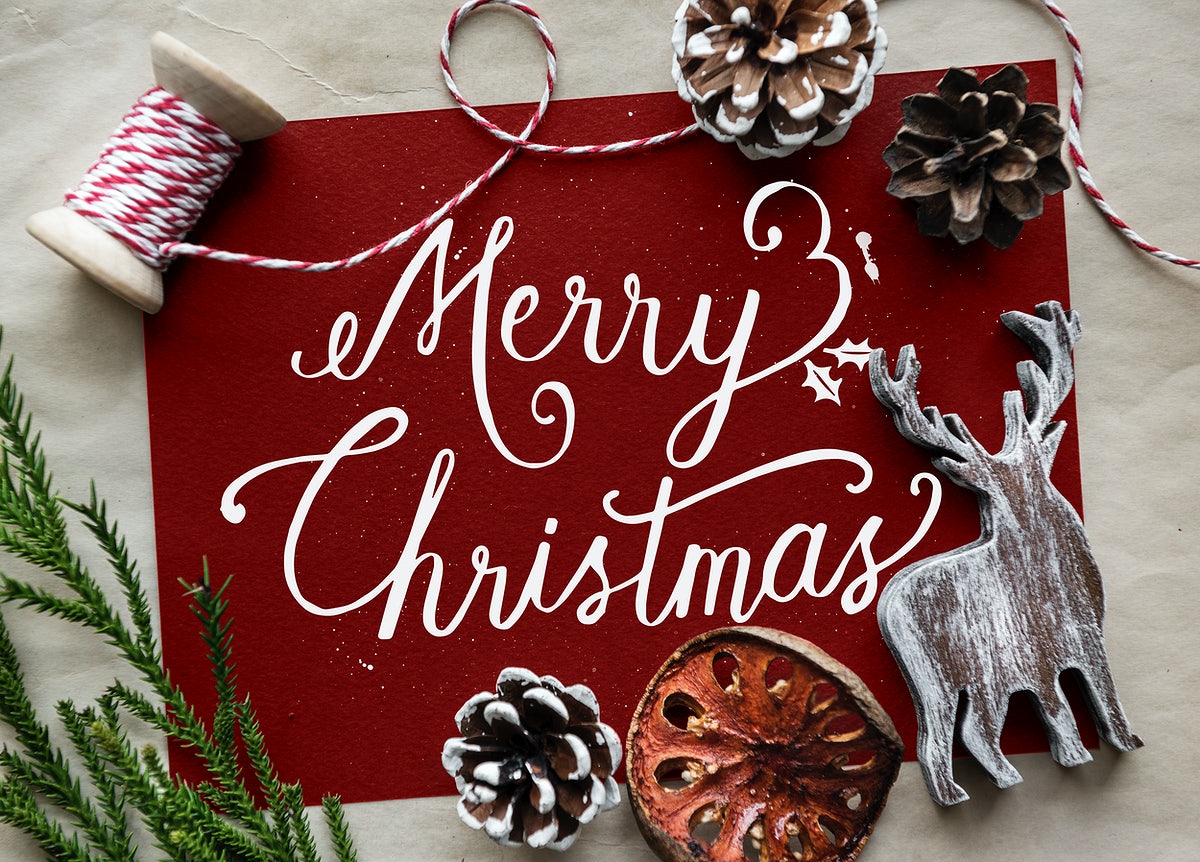 Free Christmas Holiday Greeting Design Mockup