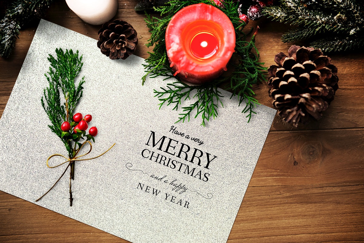 Free Christmas Holiday Greeting Design Mockup