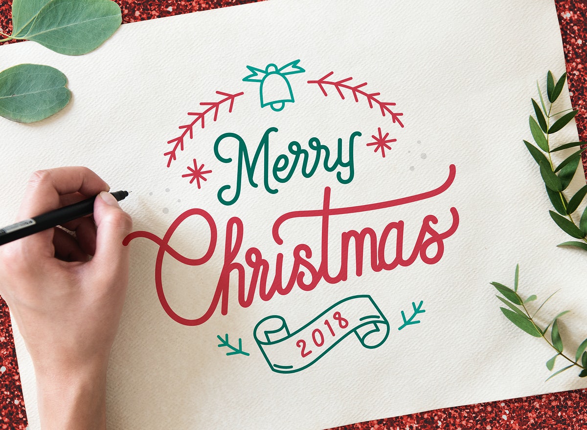 Free Christmas Holiday Greeting Design Mockup