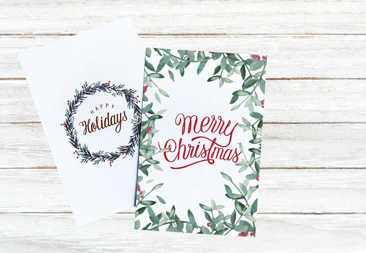 Free Christmas Holiday Greeting Design Mockup