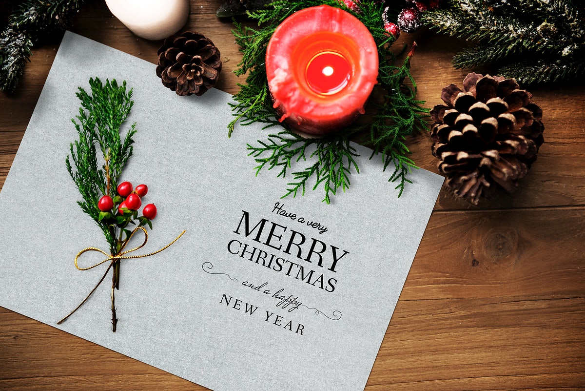 Free Christmas Holiday Greeting Design Mockup