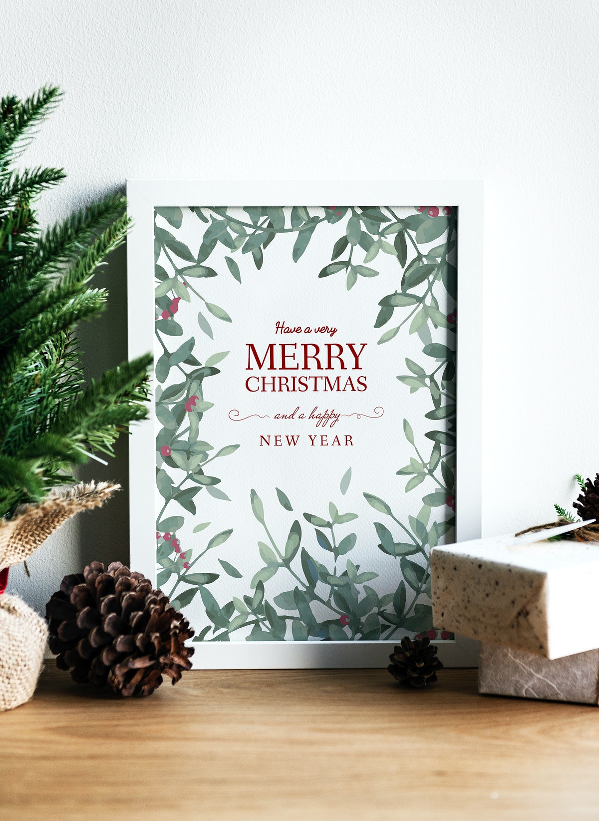 Free Christmas Holiday Greeting Design Mockup