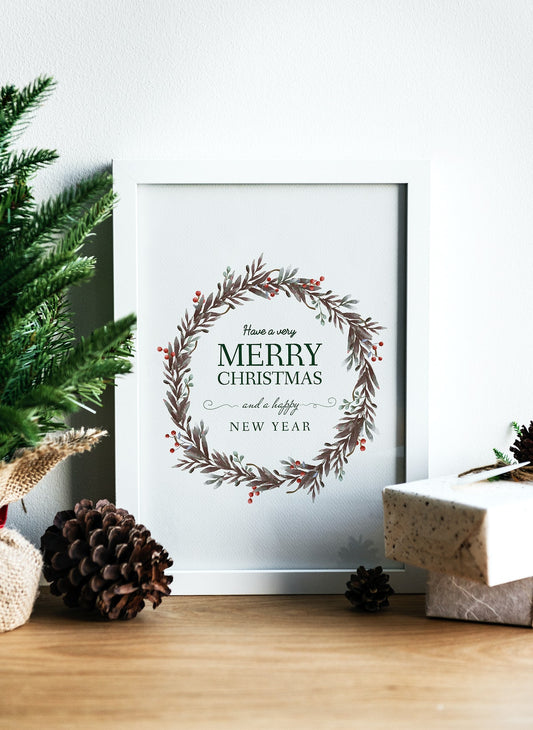 Free Christmas Holiday Greeting Design Mockup