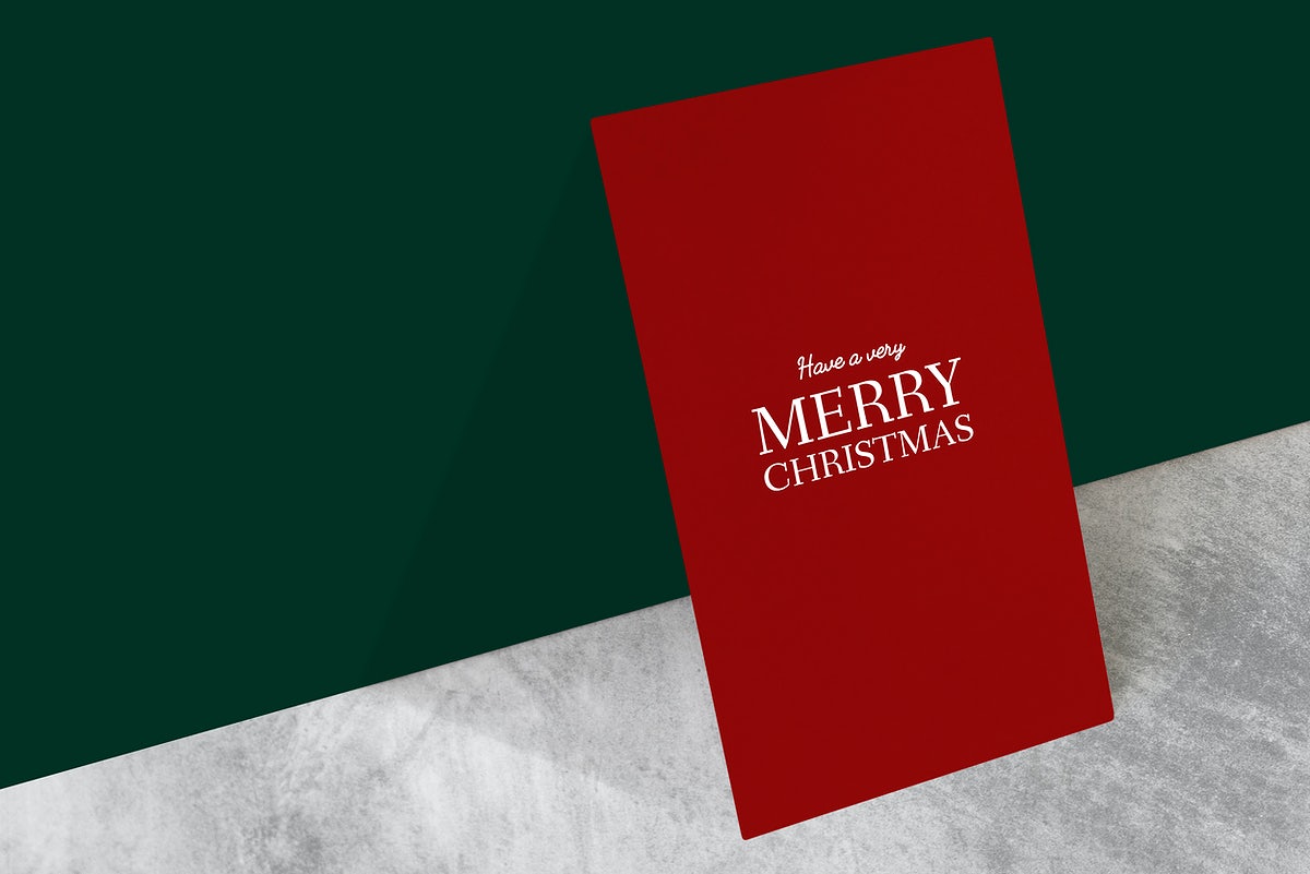 Free Christmas Holiday Greeting Design Mockup