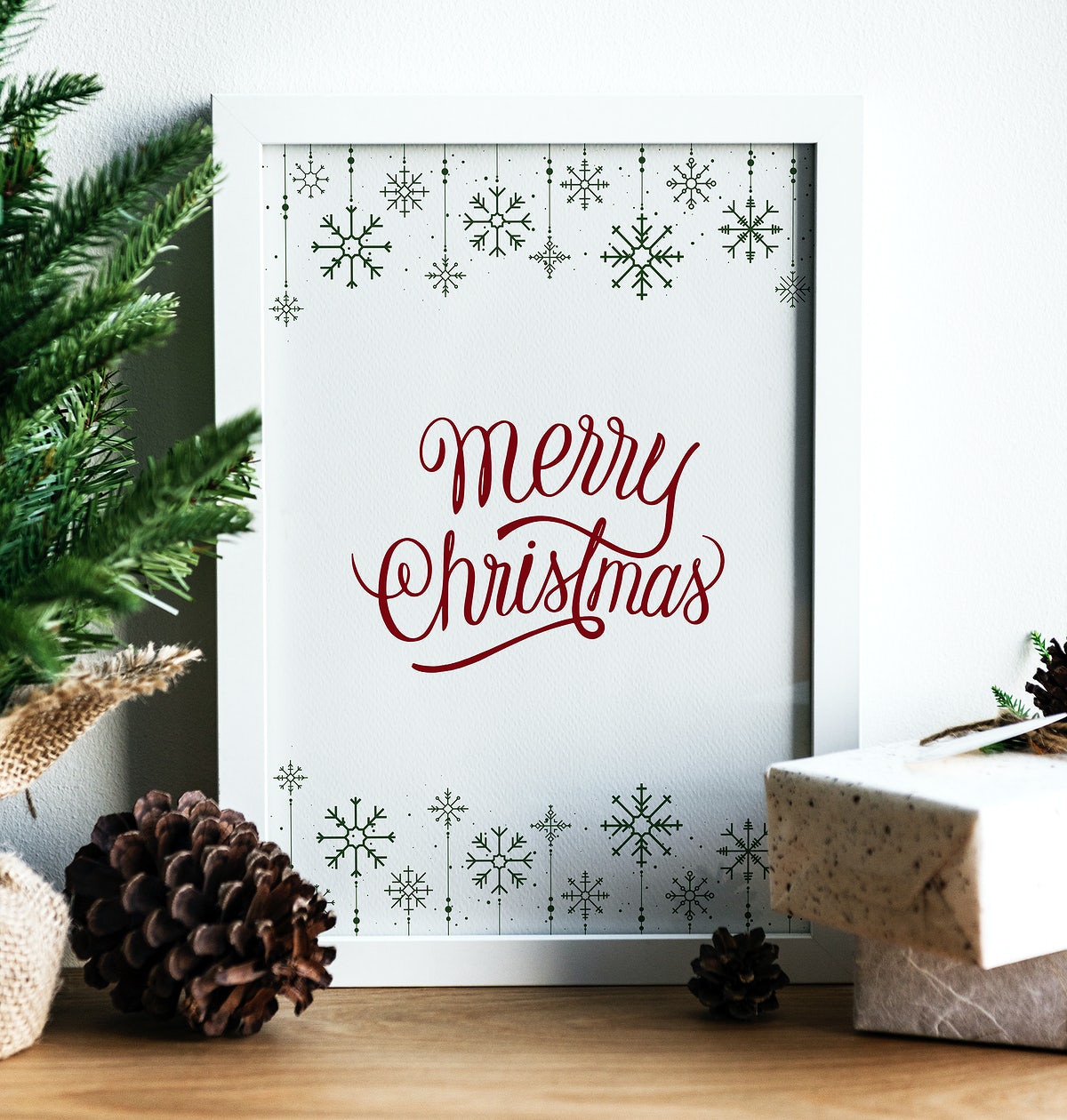 Free Christmas Holiday Greeting Design Mockup