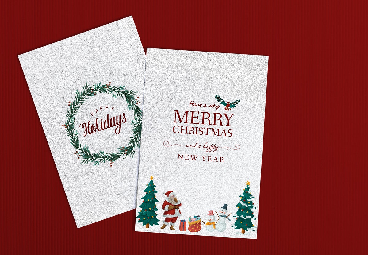 Free Christmas Holiday Greeting Design Mockup