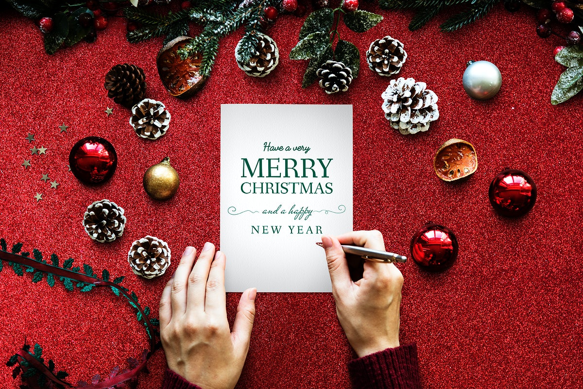 Free Christmas Holiday Greeting Design Mockup