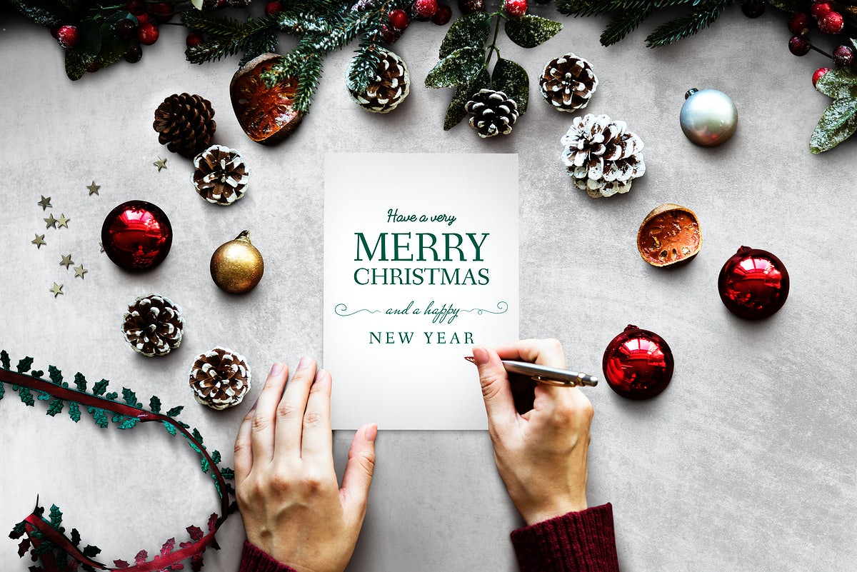 Free Christmas Holiday Greeting Design Mockup