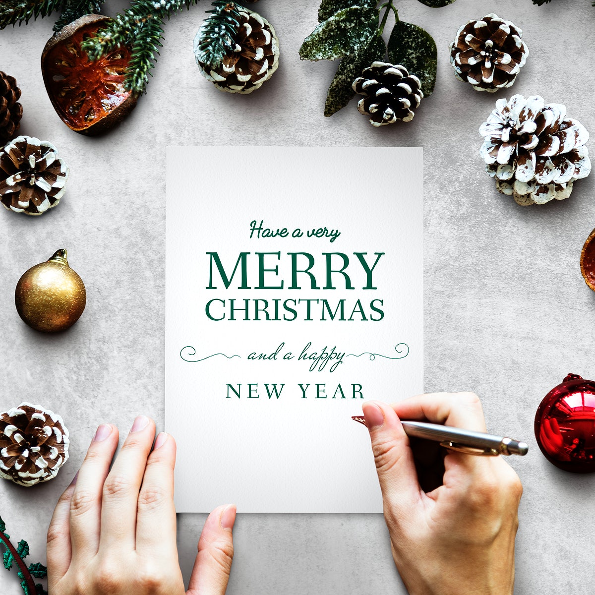 Free Christmas Holiday Greeting Design Mockup