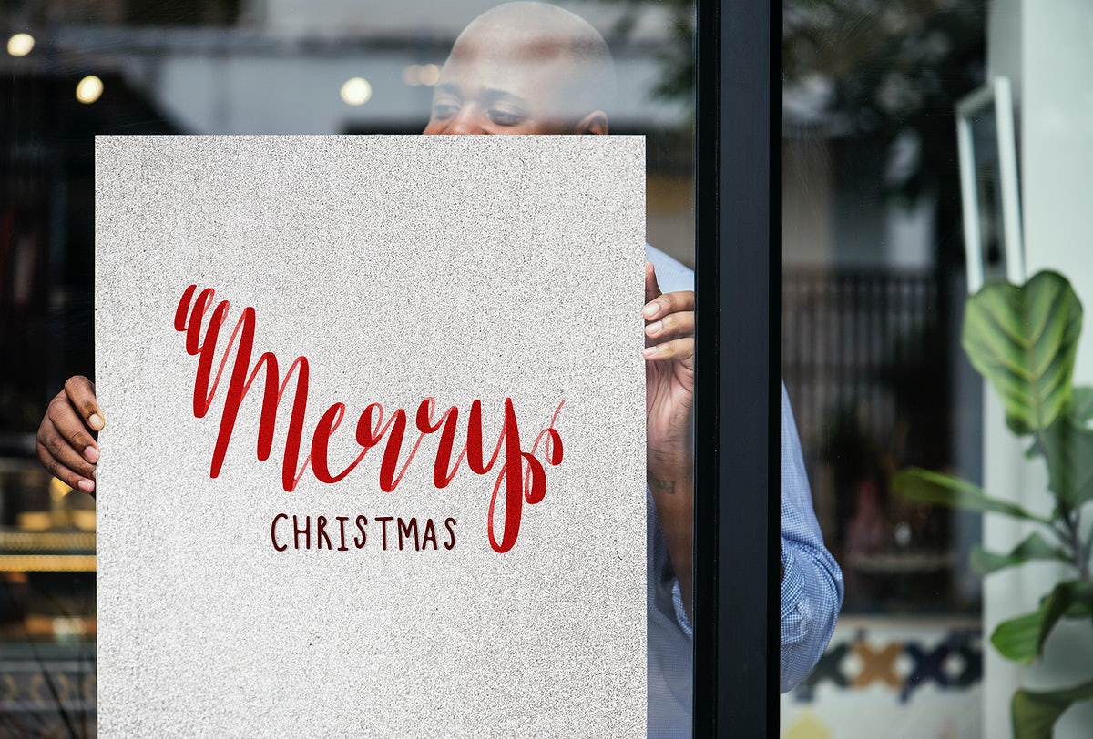 Free Christmas Holiday Greeting Design Mockup