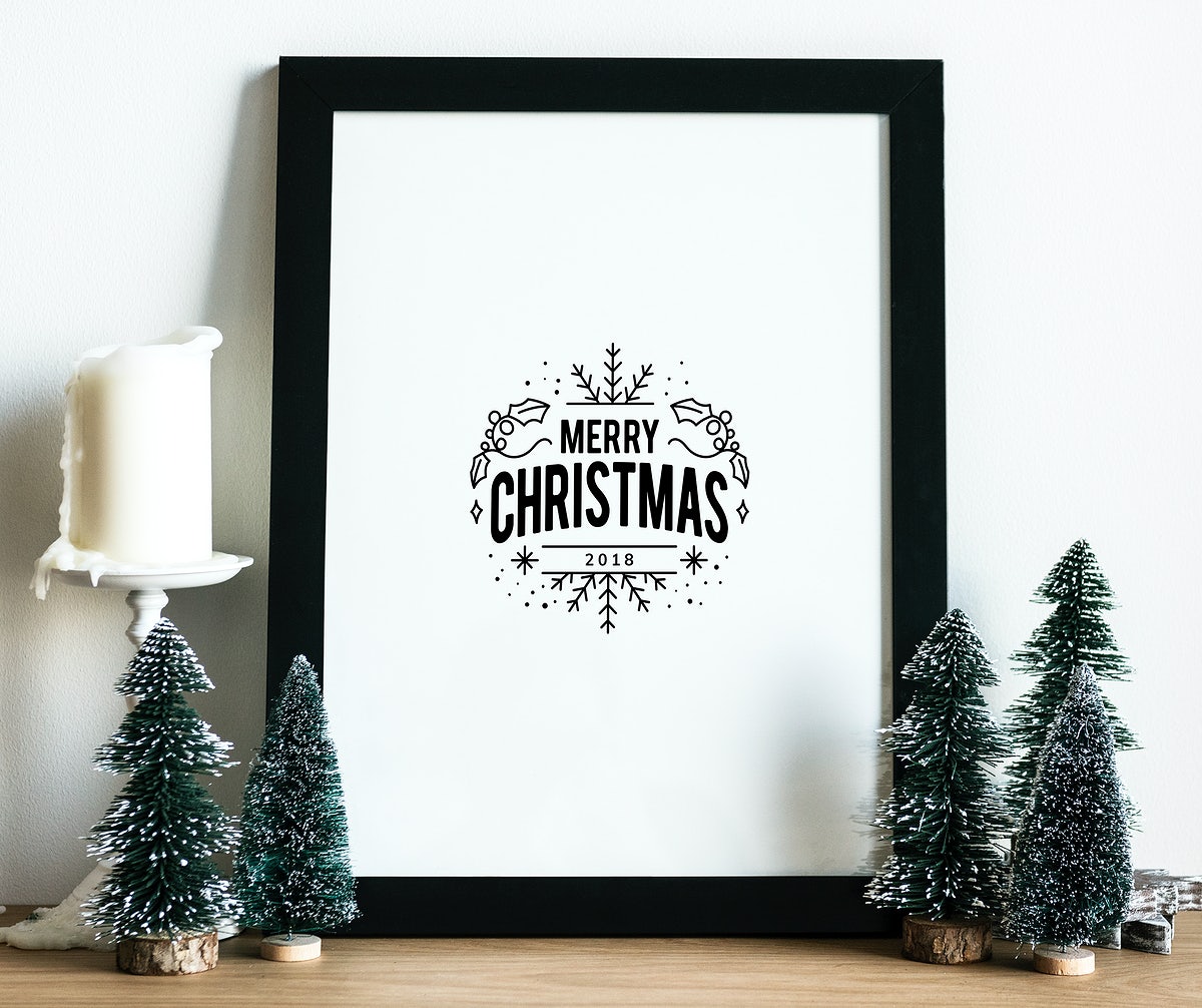 Free Christmas Holiday Greeting Design Mockup