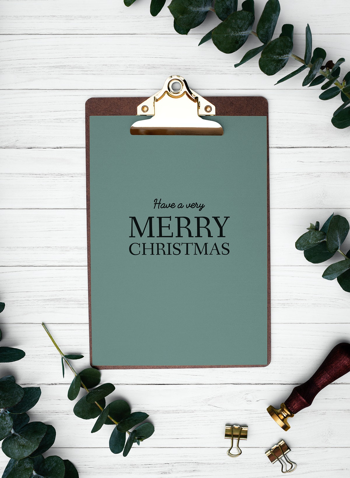 Free Christmas Holiday Greeting Design Mockup