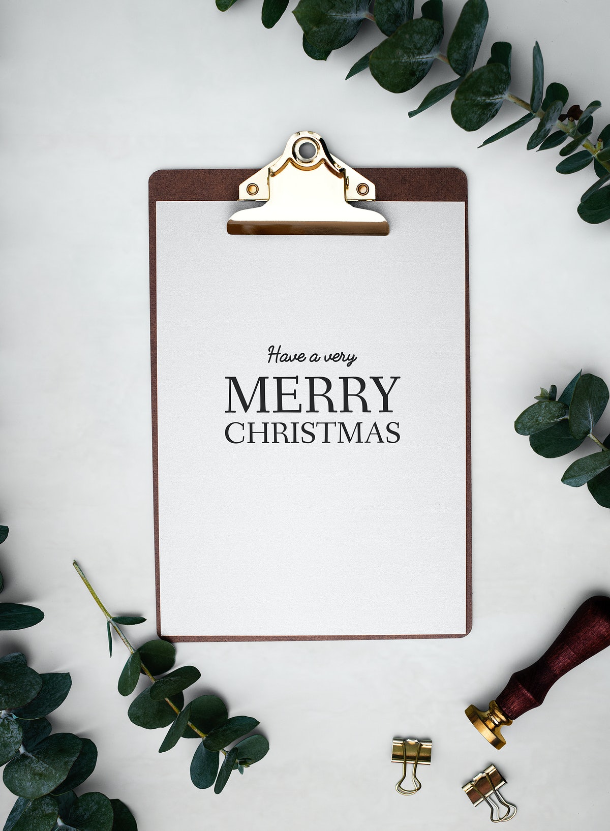 Free Christmas Holiday Greeting Design Mockup