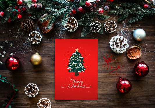 Free Christmas Holiday Greeting Design Mockup