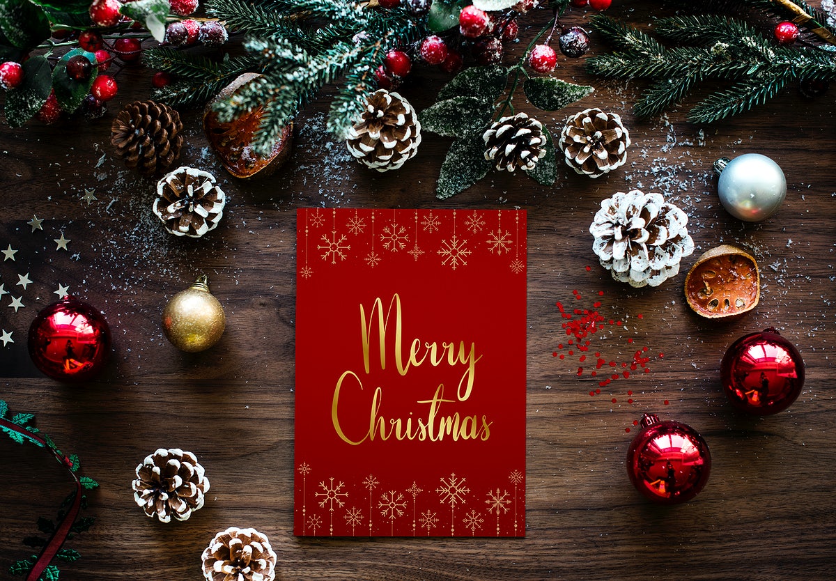 Free Christmas Holiday Greeting Design Mockup