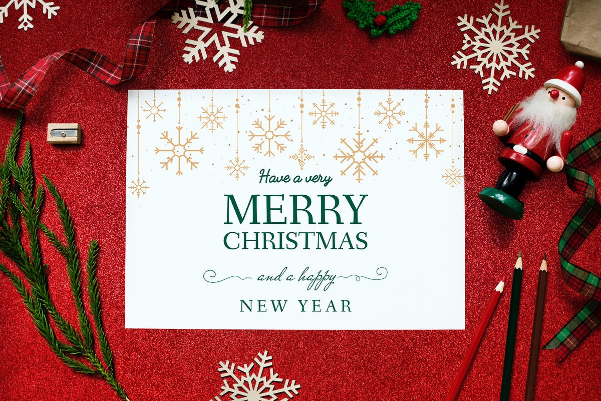 Free Christmas Holiday Greeting Design Mockup