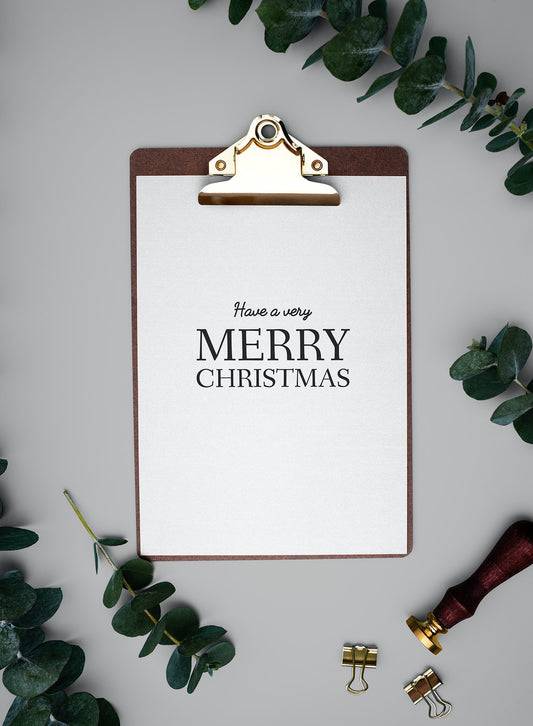 Free Christmas Holiday Greeting Design Mockup