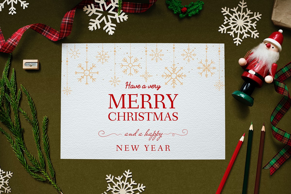 Free Christmas Holiday Greeting Design Mockup