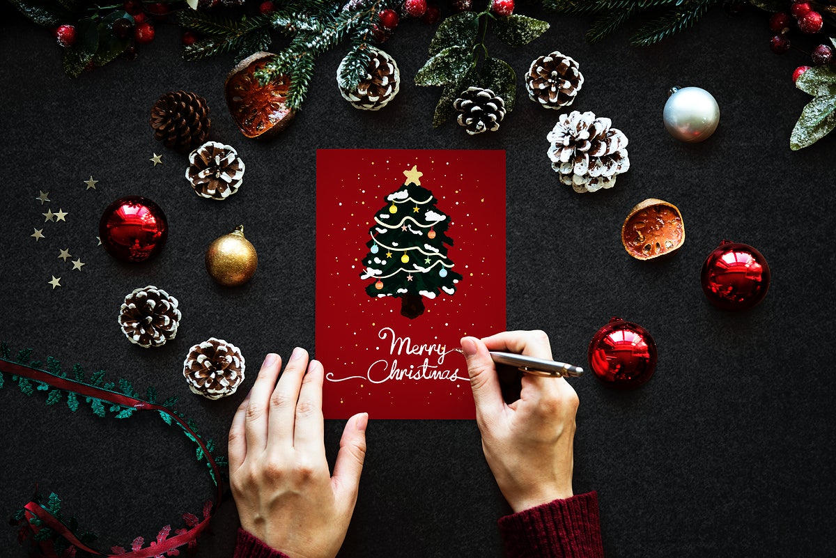 Free Christmas Holiday Greeting Design Mockup