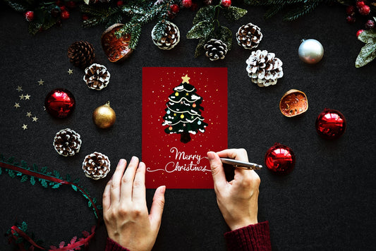 Free Christmas Holiday Greeting Design Mockup