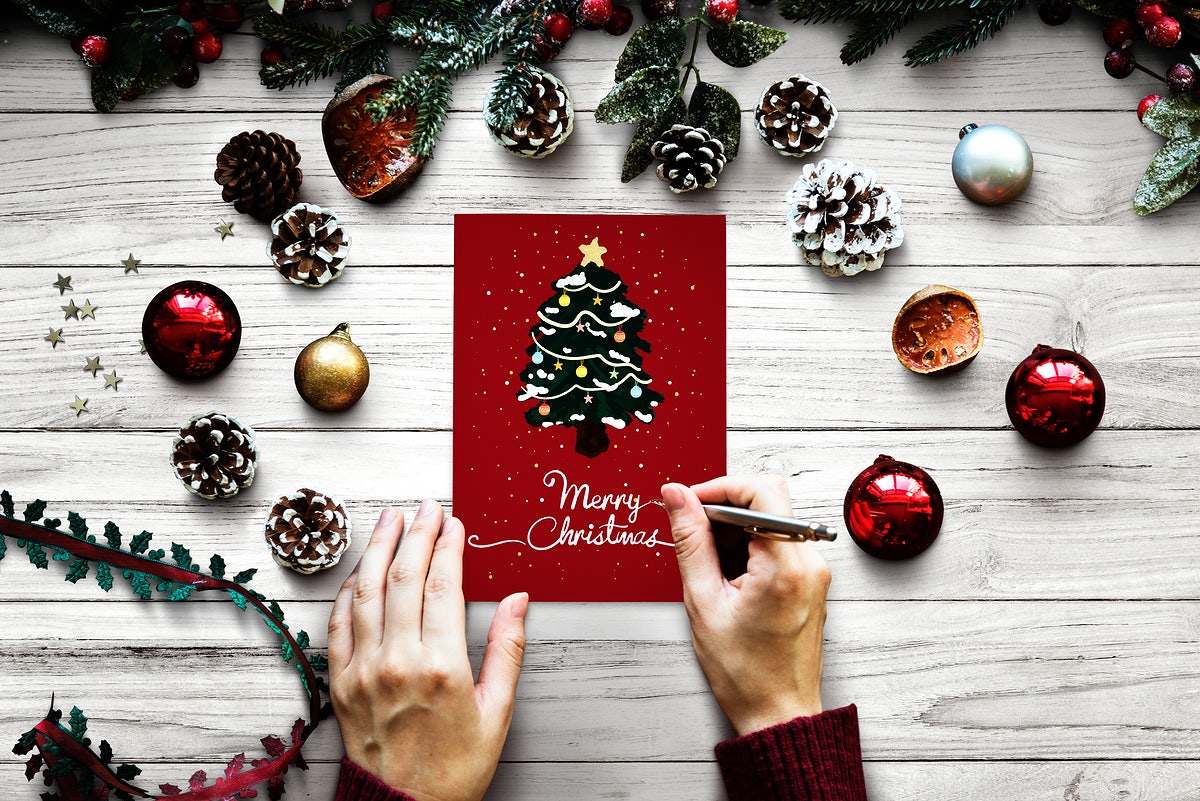 Free Christmas Holiday Greeting Design Mockup