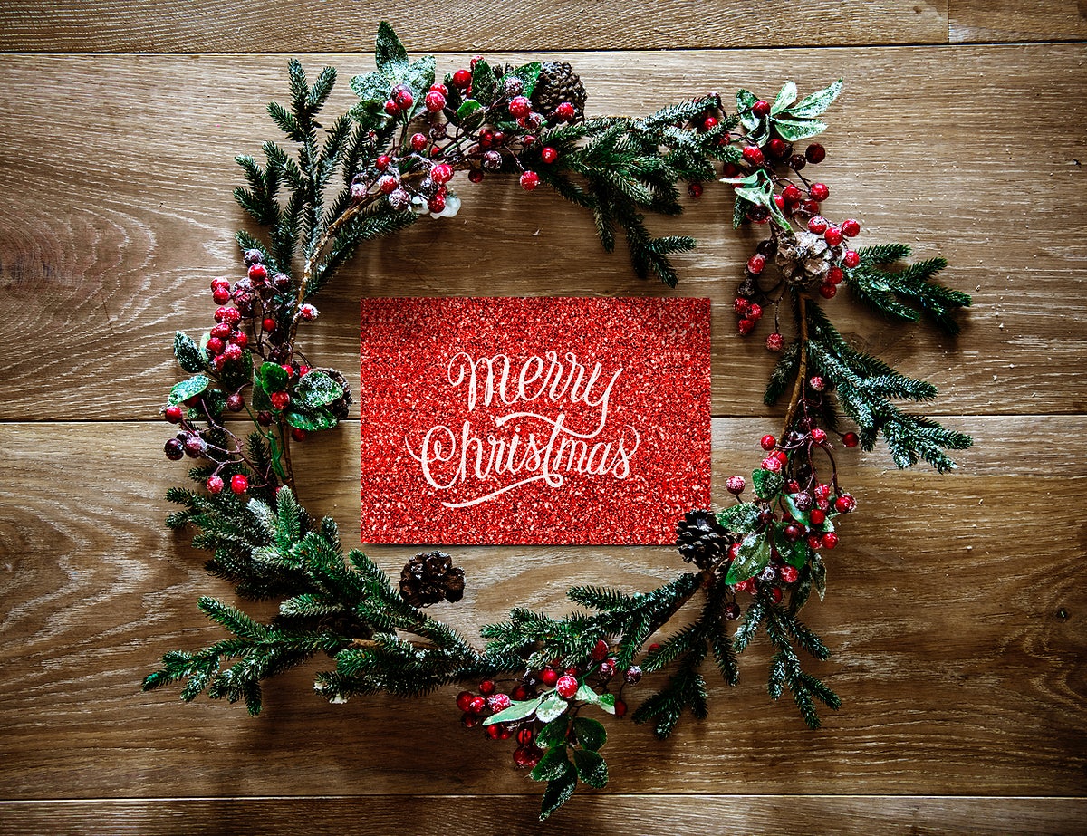 Free Christmas Holiday Greeting Design Mockup