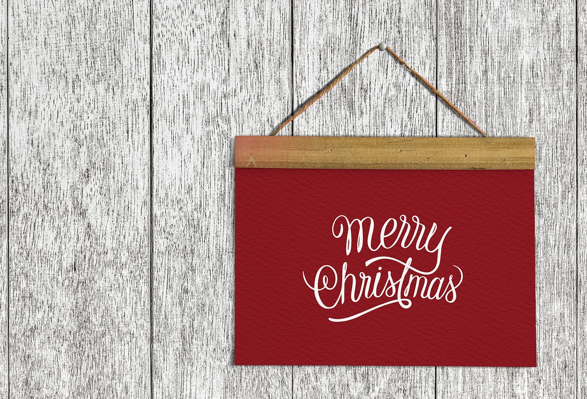 Free Christmas Holiday Greeting Design Mockup