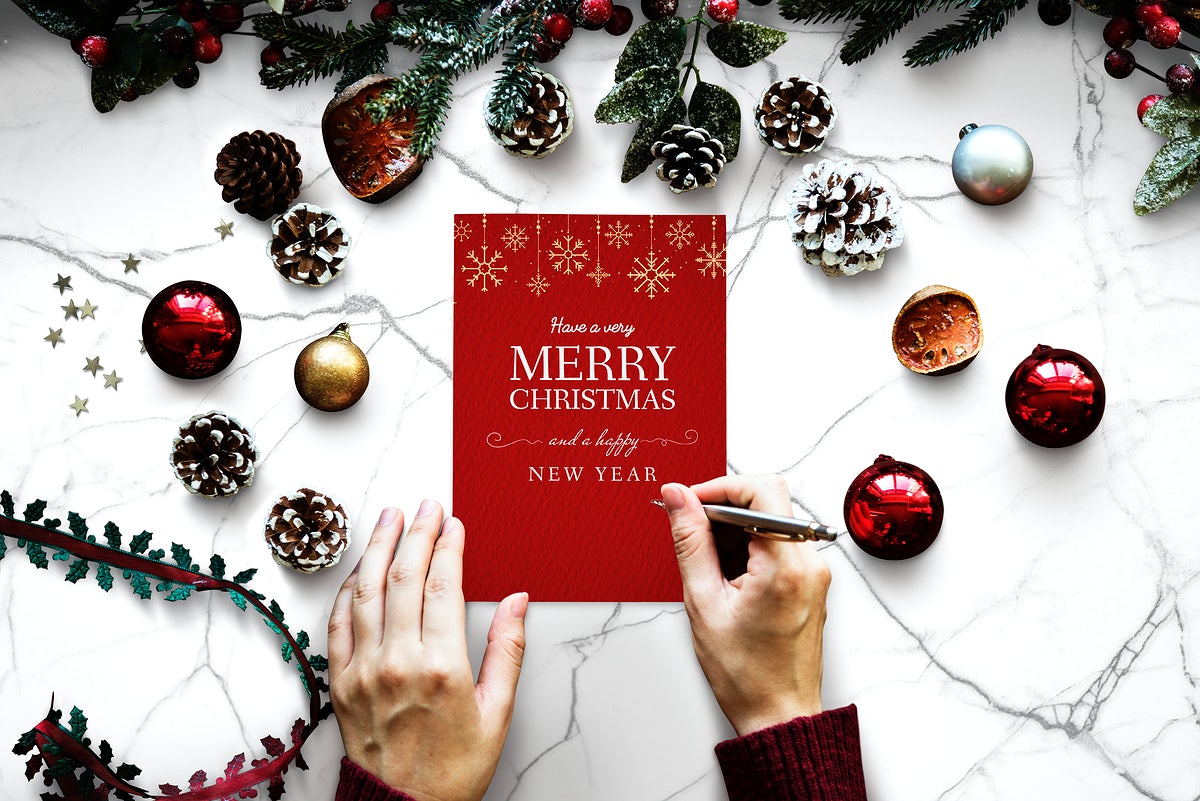 Free Christmas Holiday Greeting Design Mockup