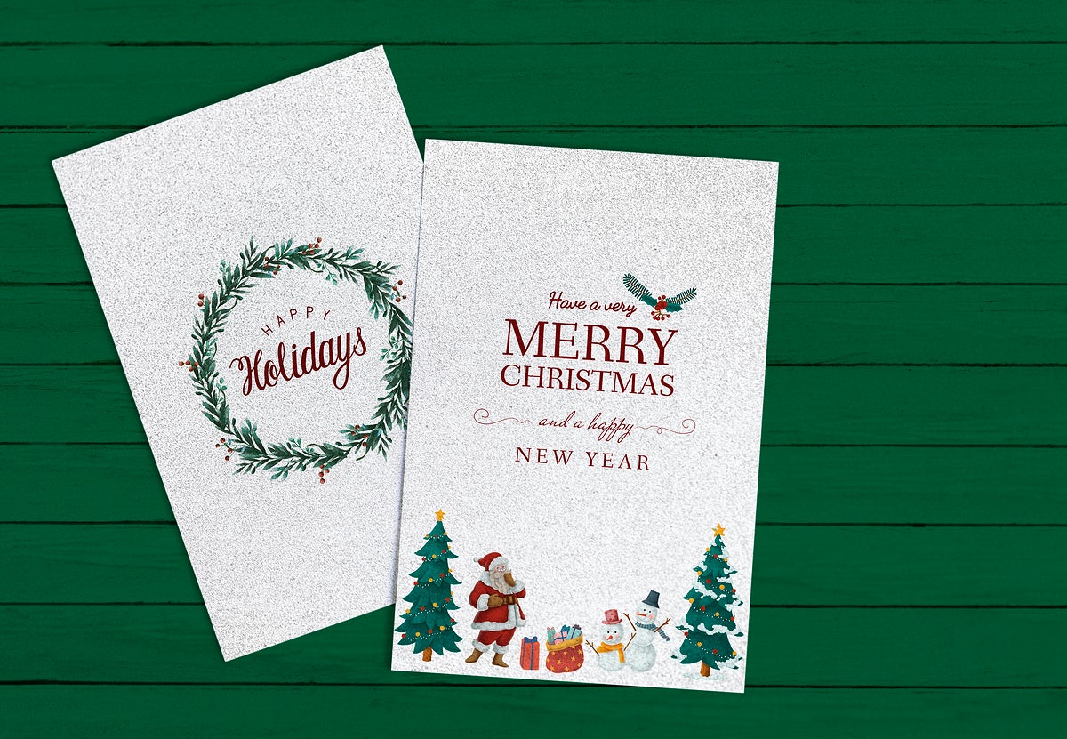 Free Christmas Holiday Greeting Design Mockup