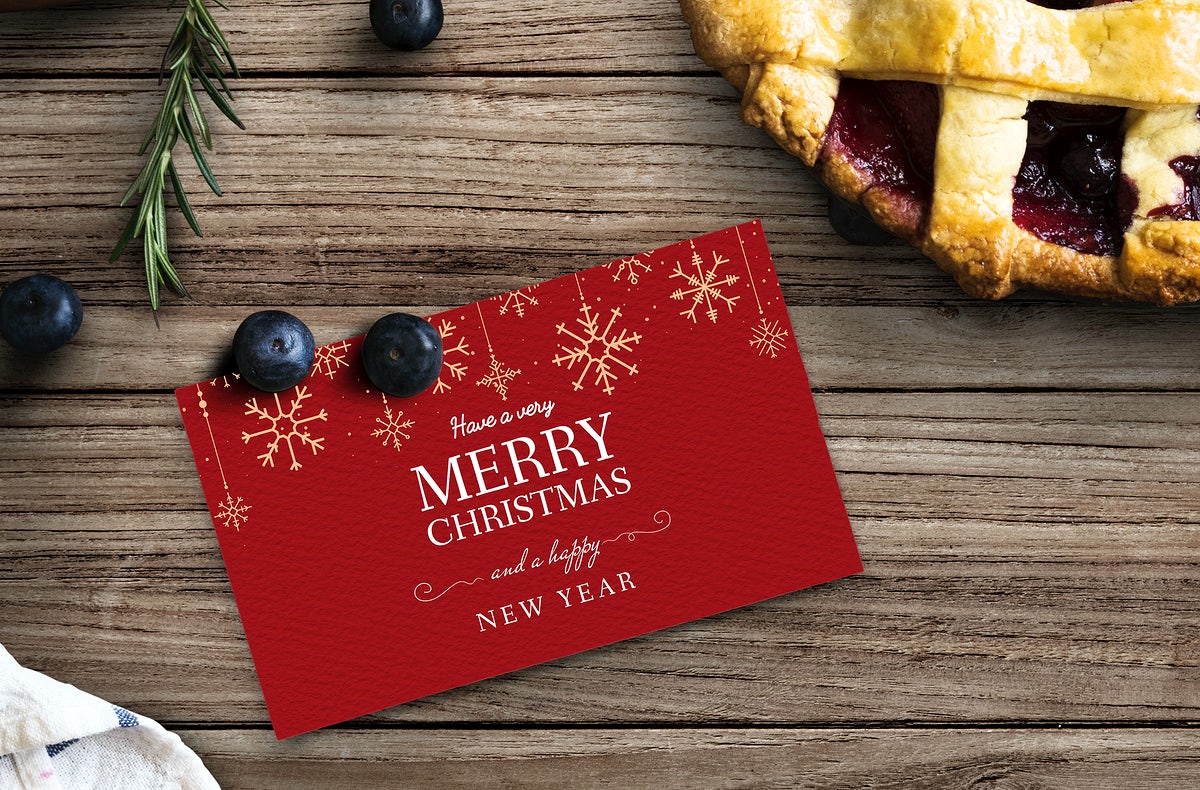 Free Christmas Holiday Greeting Design Mockup