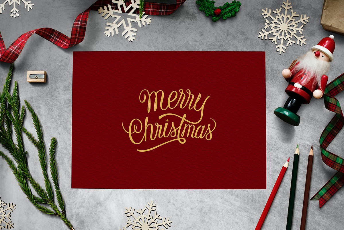 Free Christmas Holiday Greeting Design Mockup