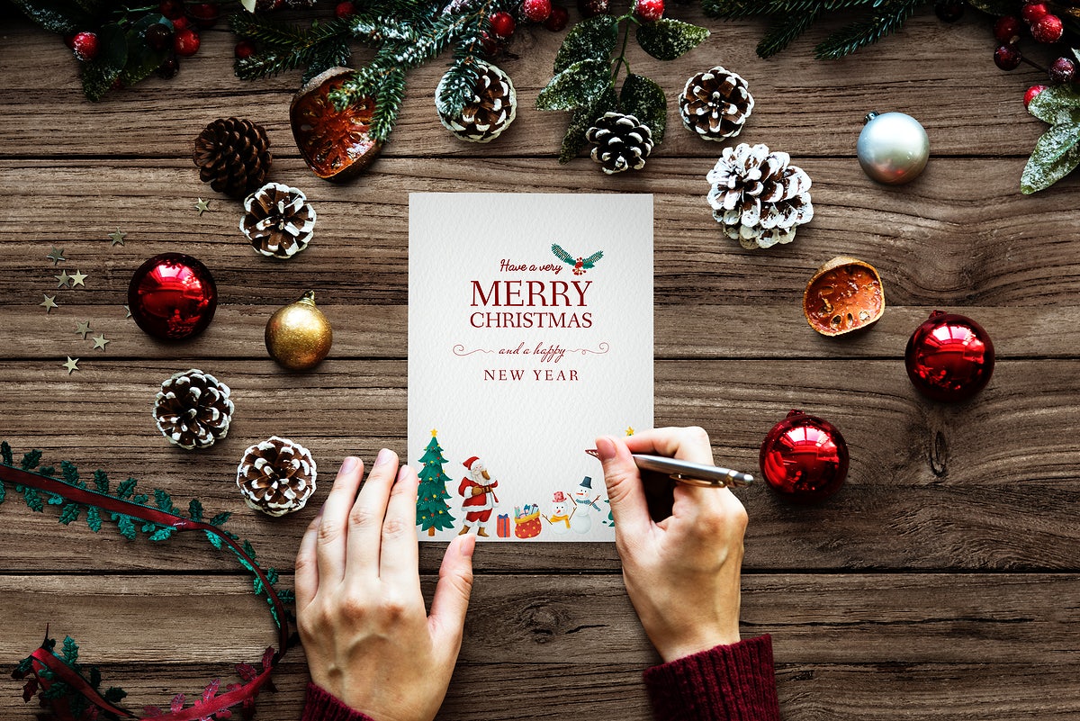 Free Christmas Holiday Greeting Design Mockup