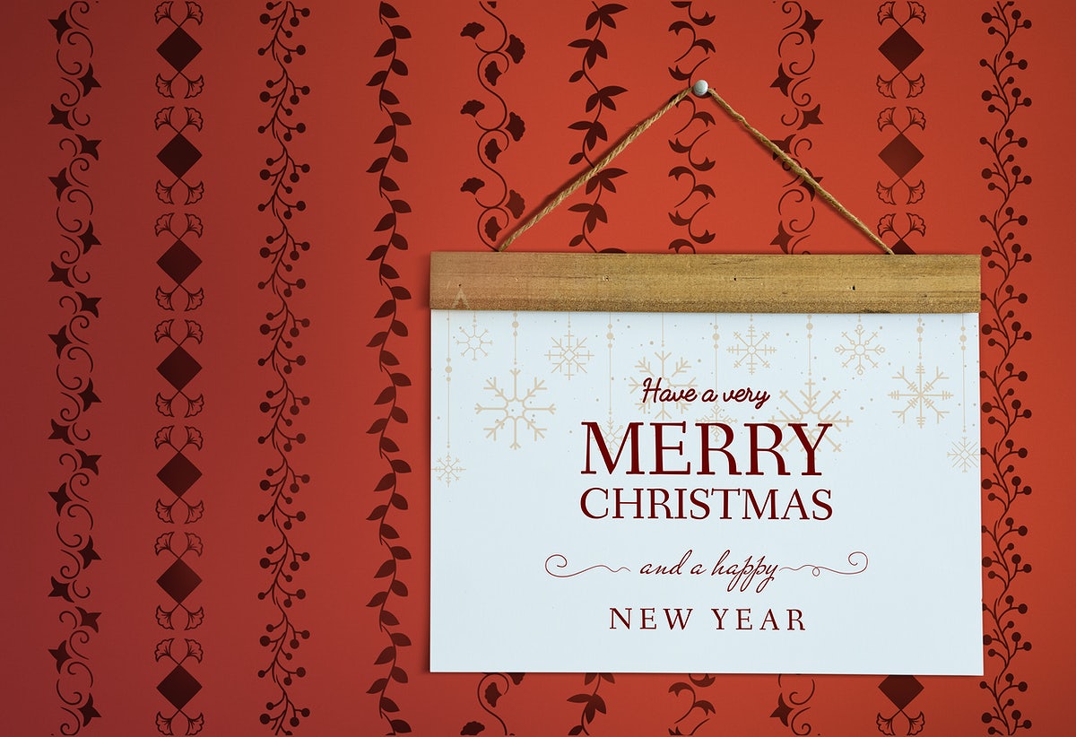 Free Christmas Holiday Greeting Design Mockup