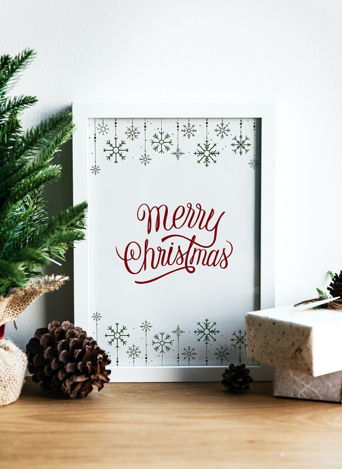 Free Christmas Holiday Greeting Design Mockup