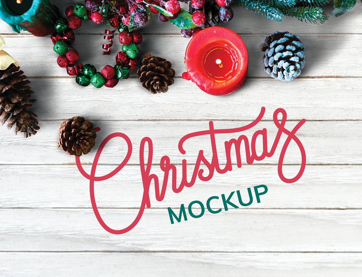 Free Christmas Holiday Greeting Design Mockup