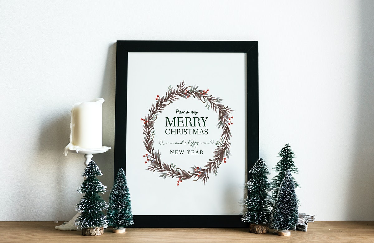 Free Christmas Holiday Greeting Design Mockup