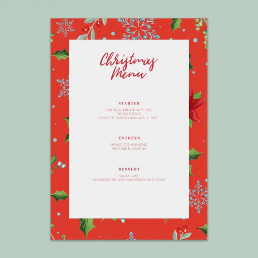 Free Christmas Menu Mockup Psd