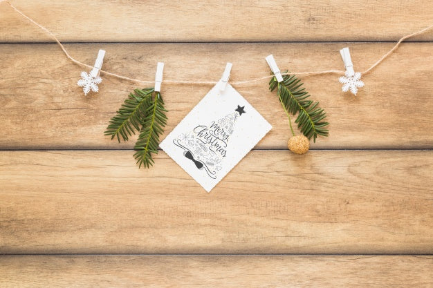 Free Christmas Mockup With Cover Or Letter Psd