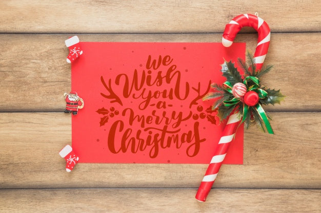 Free Christmas Mockup With Cover Or Letter Psd