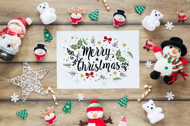 Free Christmas Mockup With Cover Or Letter Psd