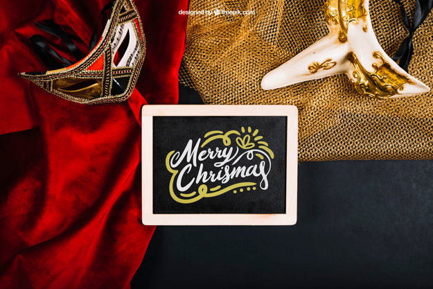 Free Christmas Mockup With Fabric Psd