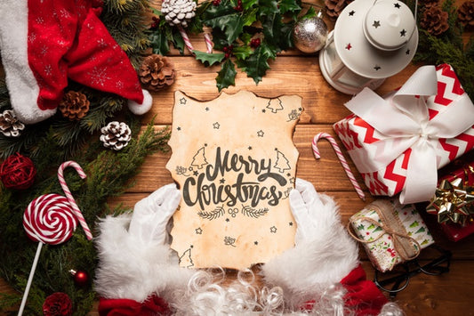 Free Christmas Ornaments With Letter Mock-Up Psd