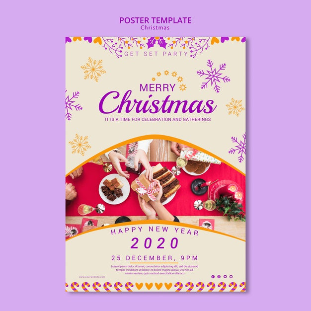 Free Christmas Poster Template With Picture Psd