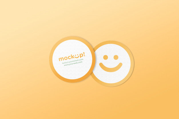 Free Circle Mock Up Business Card Psd