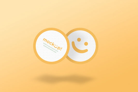 Free Circle Mock Up Business Card Psd