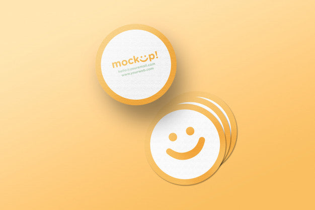 Free Circle Mock Up Business Card Psd